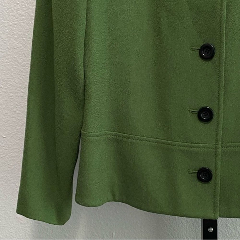 Vtg Women's Green Wool Short Coat 12P Heritage Old Money Academia Retro - Picture 3 of 10